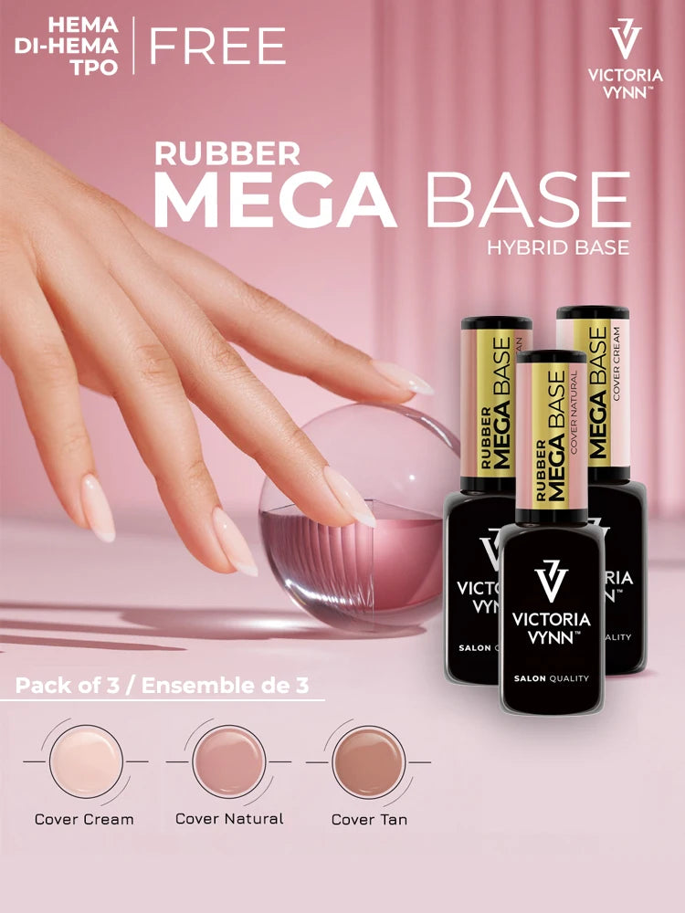 Victoria Vynn – Ensemble Trio Rubber Mega Base (Cover Cream / Natural / Tan) | Édition Professionnelle Hema Free