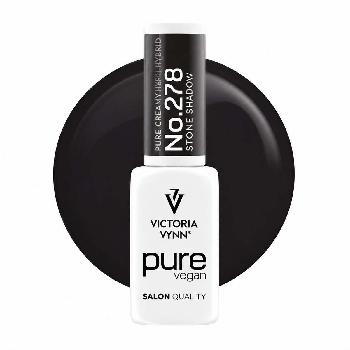 Flacon de vernis gel Pure Vegan Creamy Hybrid 278 Stone Shadow Victoria Vynn, 8 ml, avec aperçu gris graphite.