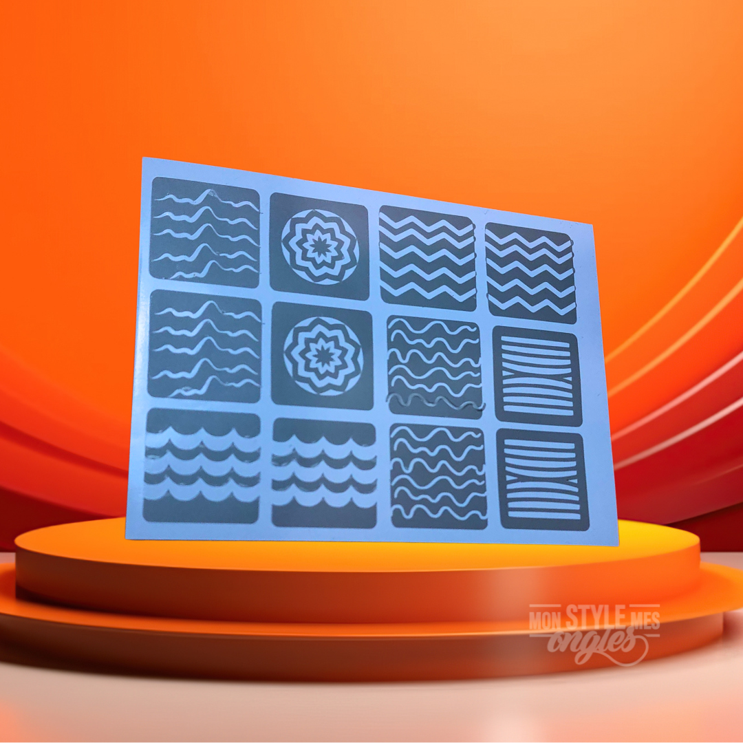 Stencil Airbrush Wavy Pop – Vagues & Ondulations