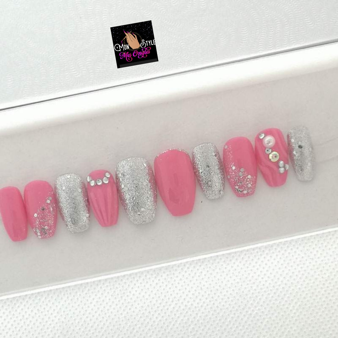 COQUILLAGE ROSE - Ongles personnalisables-